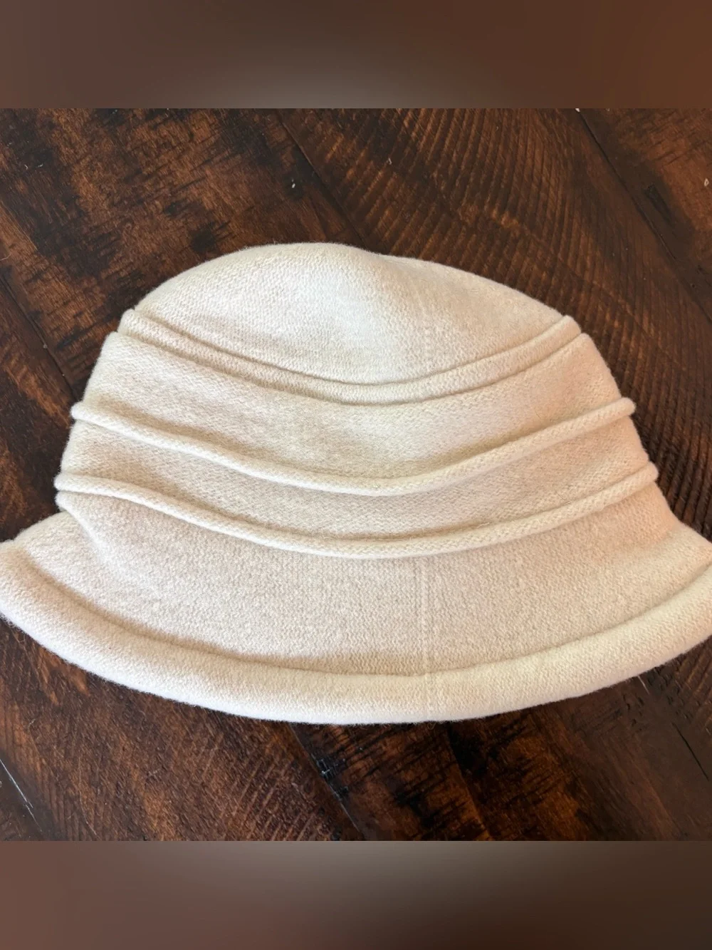 Vintage Scala Wool Cloche Hat in Cream